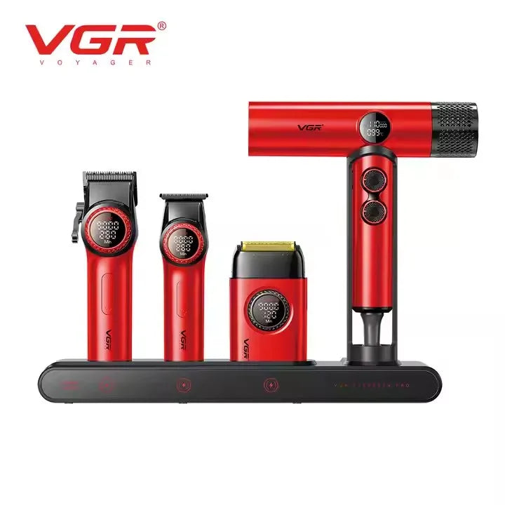 VGR  LCD Display Stepless Pro 4 in 1 Combo Set