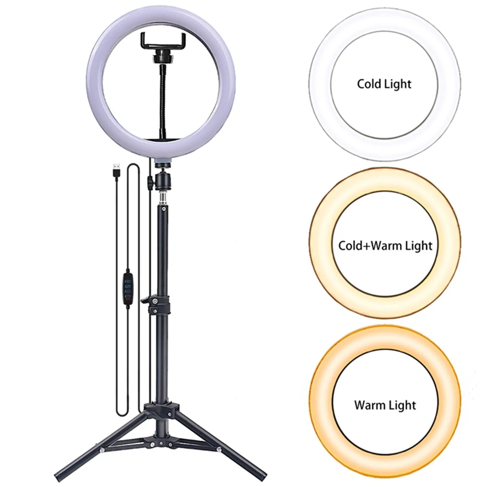 LED Ring Light with Tripod Stand & Cell Phone Holder