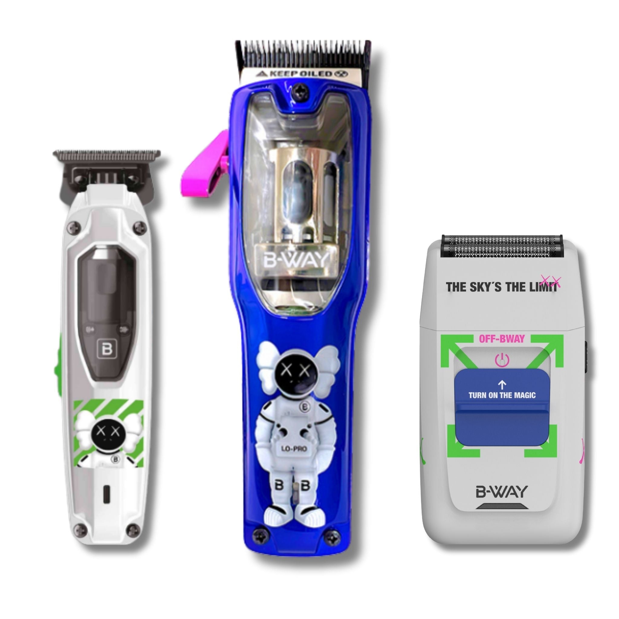 B-Way Lo-Pro X Clipper ,T-Pro Trimmer and OFF-Shaver Set - 3 in 1 Set