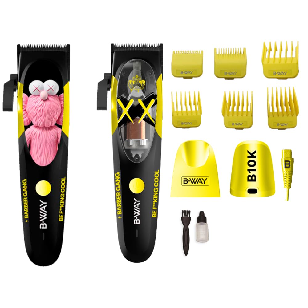 B-Way B10K Clipper, T-Pro Trimmer, Off-Shaver Black - 3 in 1 Set